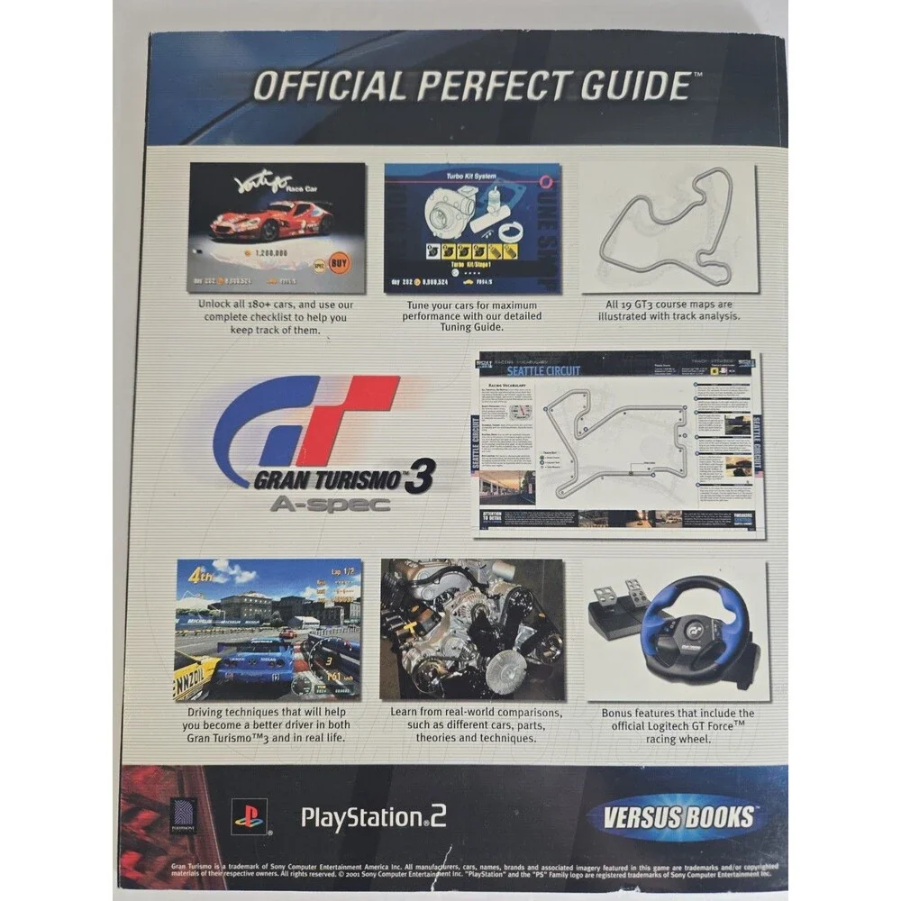 Gran Turismo 3 Official Perfect Strategy Guide with Poster Playstation 2 Versus